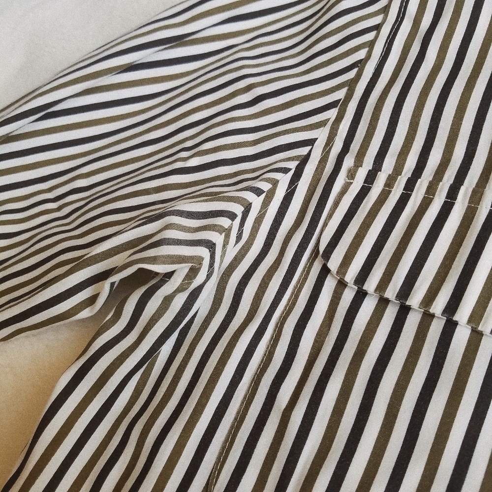 Vintage Chrysantheme Striped Button Up Shirt - Picture 4 of 8